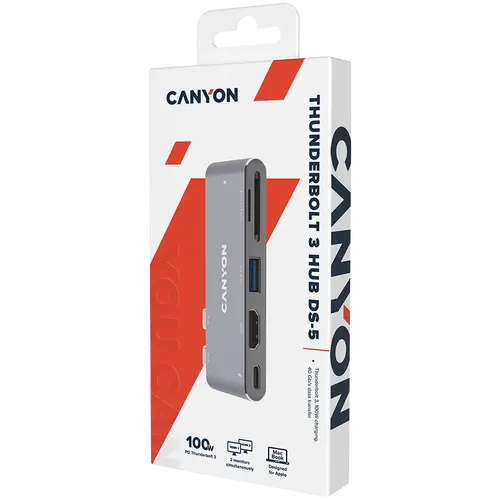 CANYON hub DS-5 7in1 Thunderbolt 3 Space Grey - image 4