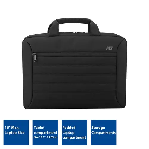 Geantă pentru laptop ACT Urban, 15.6", Neagră - 2