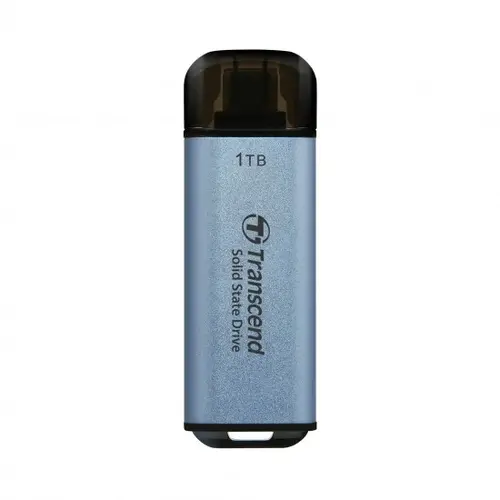 Твърд диск, Transcend 1TB, USB External SSD, ESD300C, USB 10Gbps, Type C, Sky Blue