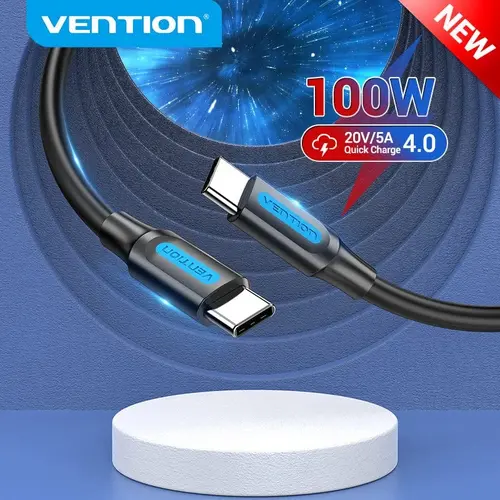Vention Кабел USB 2.0 Type-C to Type-C - 2M Black 5A Fast Charge - COTBH - image 5