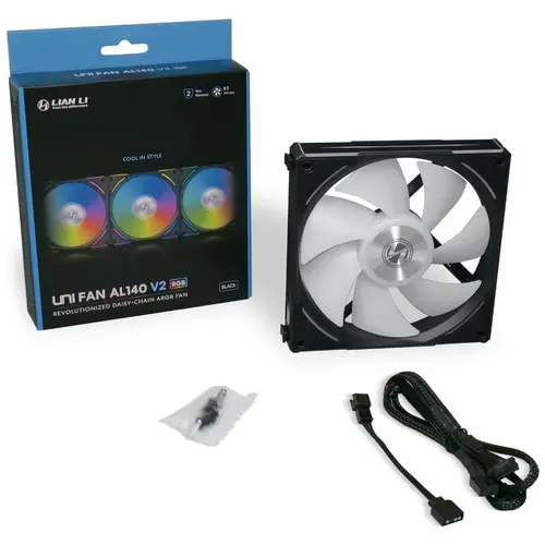 Вентилатор Lian Li UNI AL140 V2, ARGB, Черен - image 4