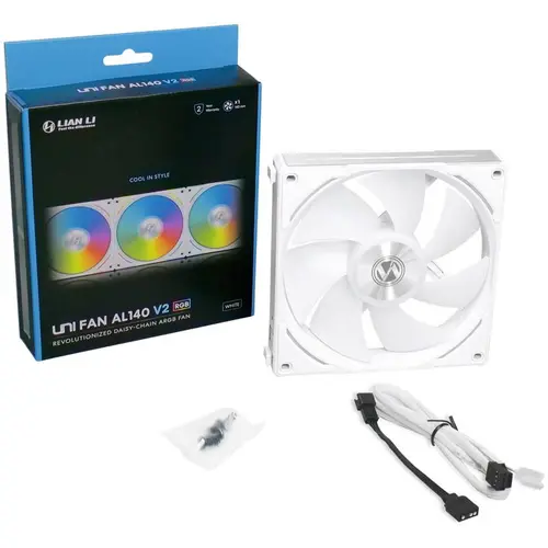 Вентилатор Lian Li UNI AL140 V2, ARGB, Бял - image 4