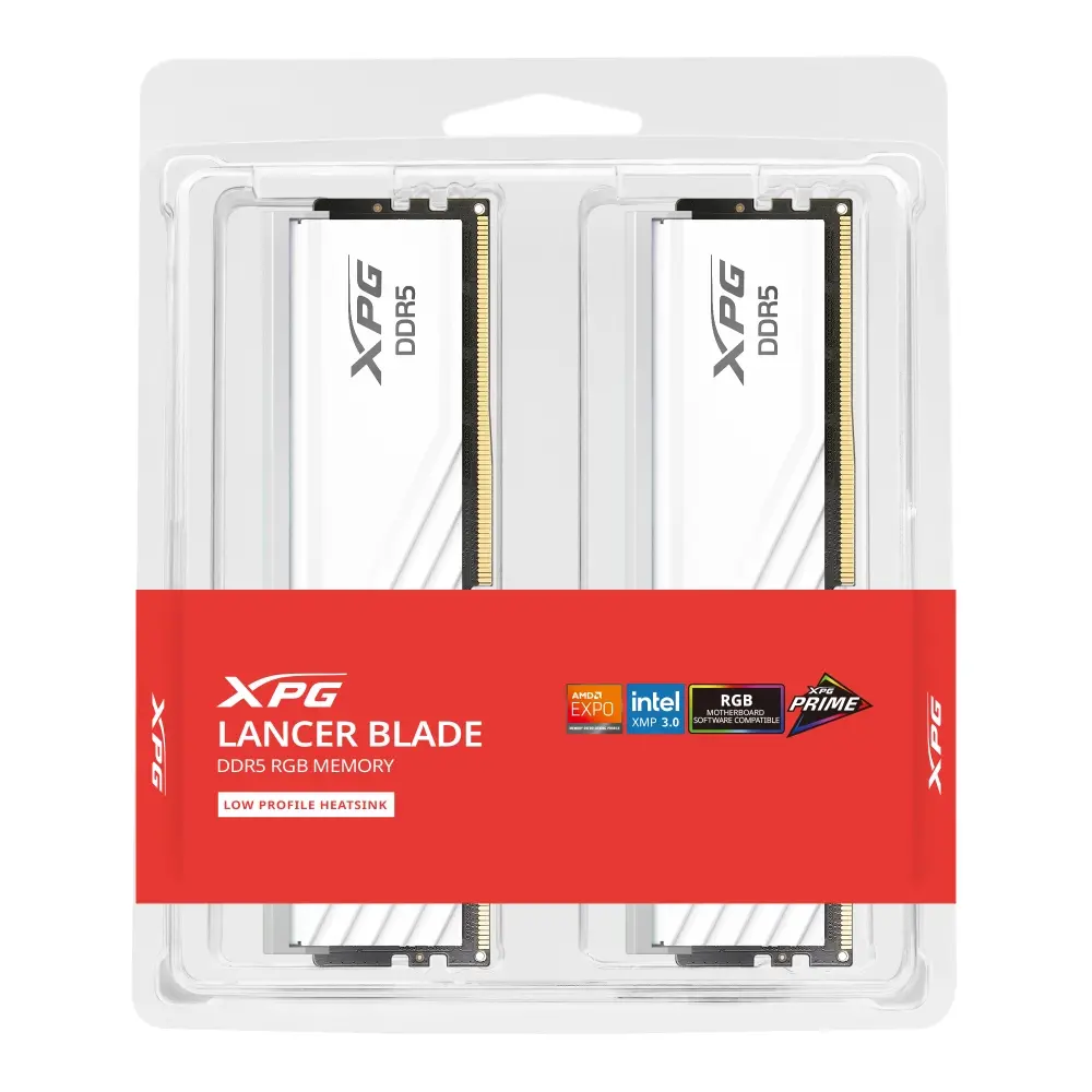 Памет, ADATA LANCER BLADE RGB 32GB (2x16GB) DDR5 6000 MHz CL30 White - image 1