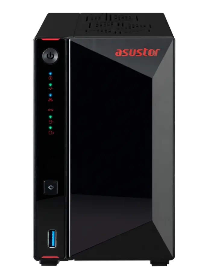 Dispozitiv de stocare în rețea, Asustor Nimbustor AS5402T, NAS cu 2 compartimente, procesor Quad-Core 2.0GHz, două porturi 2.5GbE, 4GB SO-DIMM DDR4