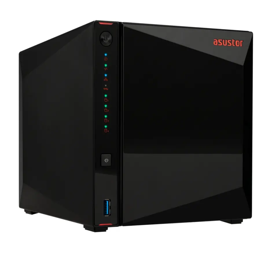 Dispozitiv de stocare în rețea, Asustor Nimbustor AS5404T, NAS cu 4 compartimente, procesor Quad-Core 2.0GHz, două porturi 2.5GbE, 4GB SO-DIMM DDR4 - image 1