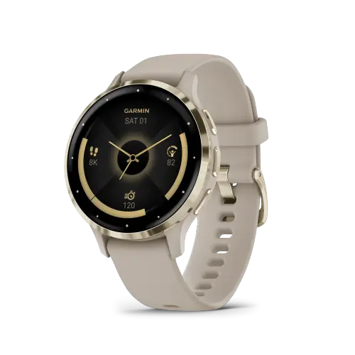 Garmin Venu® 3S - Soft Gold безел с French Grey корпус и силиконова каишка 010-02785-02