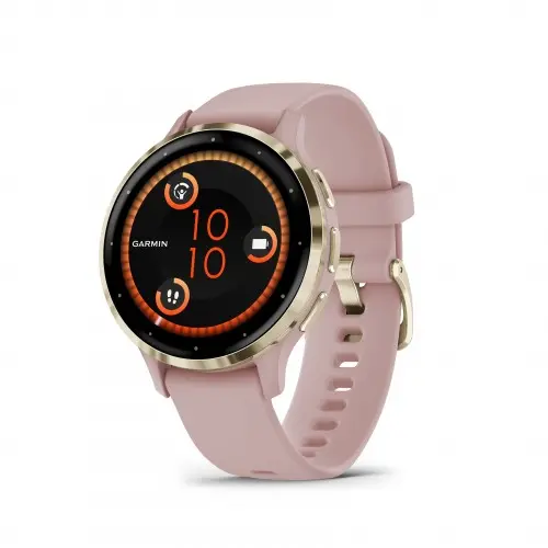 Garmin Venu® 3S - μπεζέλ Soft Gold με κάσα Dust Rose και λουράκι σιλικόνης 010-02785-03