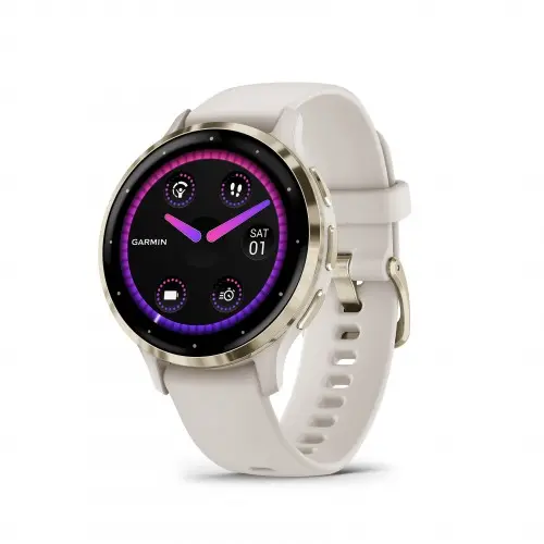 Garmin Venu® 3S - μπεζέλ Soft Gold με κάσα Ivory και λουράκι σιλικόνης 010-02785-04 - 1