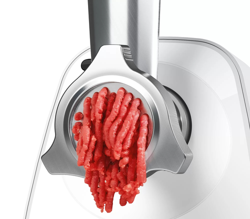 Месомелачка, Bosch MFW2510W, Meat mincer, SmartPower Meat mincer from SmartPower range: 1500W, 1,7 kg/min, 2 sieves, 1 sausage horn, no reverse, white - image 5