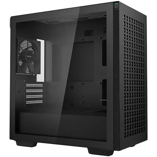 DeepCool CH370, Mid Tower, Mini-ITX/Micro-ATX, 2xUSB3.0, 1xAudio, 1x120mm Pre-Installed Black Fan, Tempered Glass, Mesh Panel, Black, R-CH370-BKNAM1-G-1 - image 1