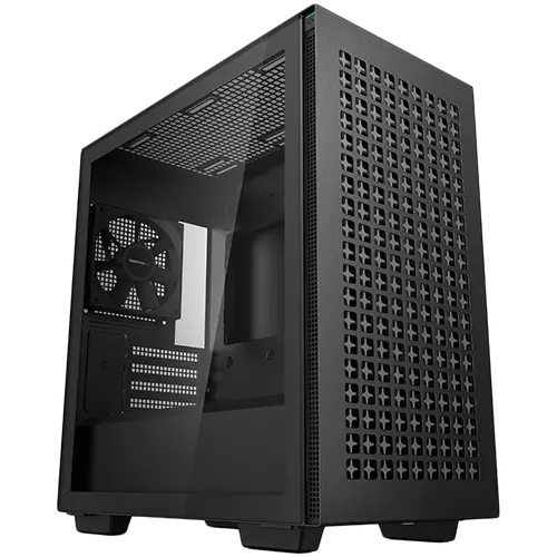 DeepCool CH370, Mid Tower, Mini-ITX/Micro-ATX, 2xUSB3.0, 1xAudio, 1x120mm Pre-Installed Black Fan, Tempered Glass, Mesh Panel, Black, R-CH370-BKNAM1-G-1