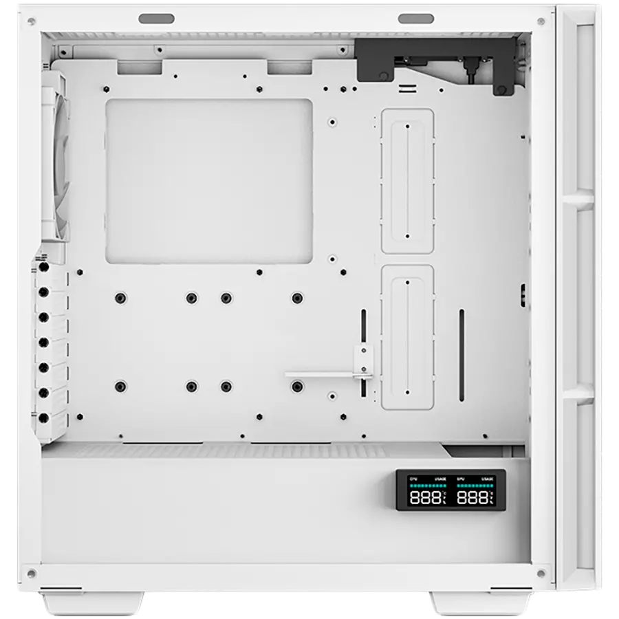 DeepCool CH560 Digital WH, Mid Tower, Mini-ITX/Micro-ATX/ATX/E-ATX, 1xUSB3.0, 1xType-C, 1xAudio, 3x140mm+1x120mm Pre-Installed ARGB Fans, Tempered Glass, Mesh Panels, Dual-Status Digital Display, GPU Support Arm, White, R-CH560-WHAPE4D-G-1 - image 3