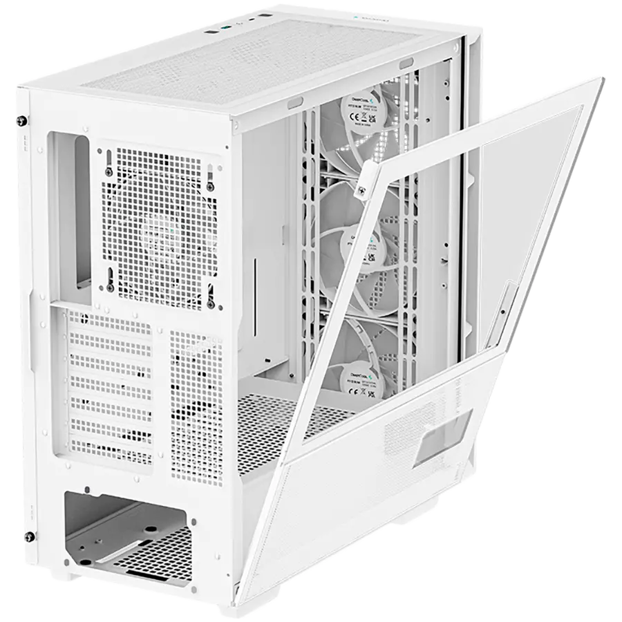 DeepCool CH560 Digital WH, Mid Tower, Mini-ITX/Micro-ATX/ATX/E-ATX, 1xUSB3.0, 1xType-C, 1xAudio, 3x140mm+1x120mm Pre-Installed ARGB Fans, Tempered Glass, Mesh Panels, Dual-Status Digital Display, GPU Support Arm, White, R-CH560-WHAPE4D-G-1 - image 5