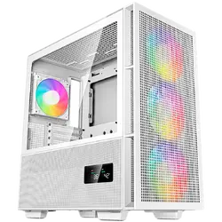 DeepCool CH560 Digital WH, Mid Tower, Mini-ITX/Micro-ATX/ATX/E-ATX, 1xUSB3.0, 1xType-C, 1xAudio, 3x140mm+1x120mm Pre-Installed ARGB Fans, Tempered Glass, Mesh Panels, Dual-Status Digital Display, GPU Support Arm, White, R-CH560-WHAPE4D-G-1