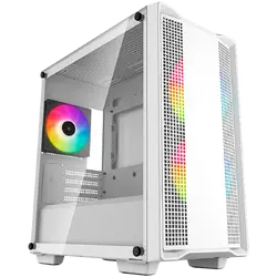DeepCool CC360 ARGB WH, Mid Tower, Mini-ITX/Micro-ATX, 1xUSB3.0, 1xUSB2.0, 1xAudio, 3x120mm Pre-Installed ARGB Fans, Tempered Glass, Mesh Panel, White, R-CC360-WHAPM3-G-1
