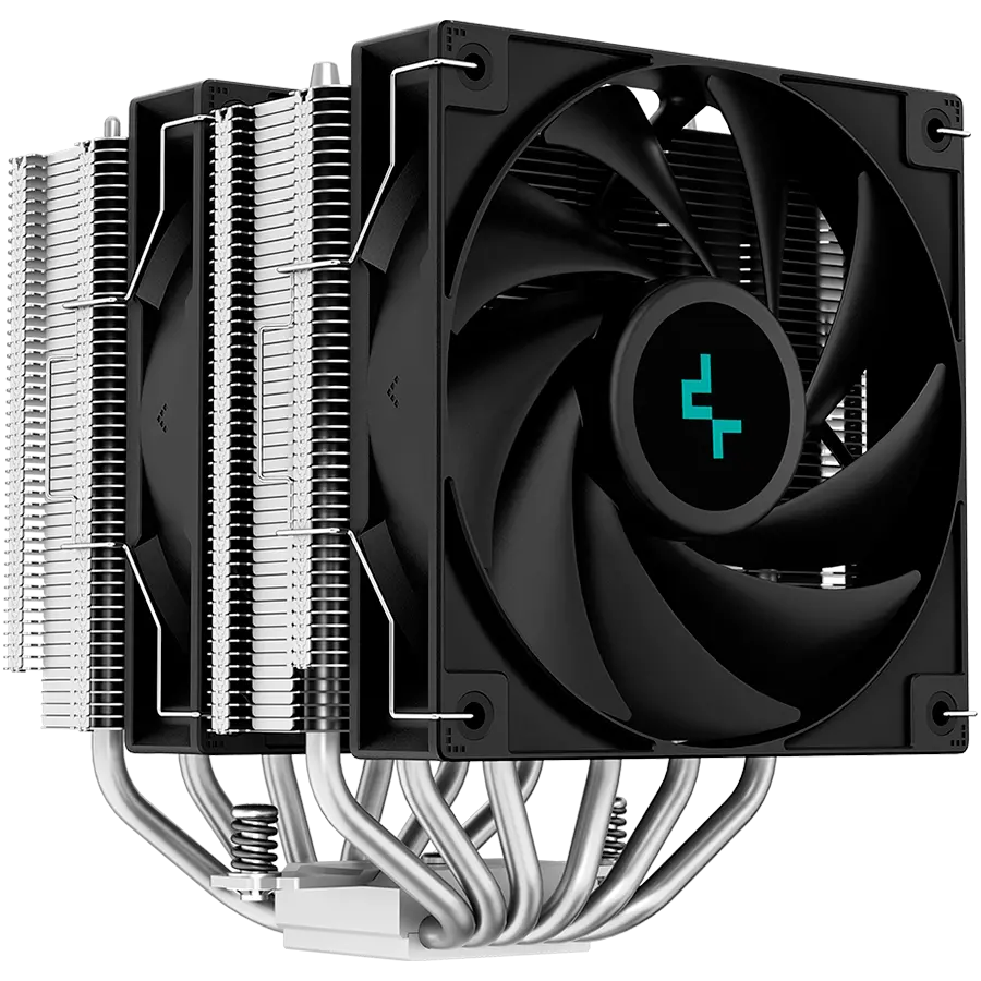 DeepCool AG620, CPU Air Cooler, 2x120mm PWM Fan, TDP 260W, 6 Heatpipes, LGA2066/2011-v3/2011/1700/1200/115x, AMD AM5/AM4, 129x136x157 mm(LxWxH), 2Y, R-AG620-BKNNMN-G-1 - image 1