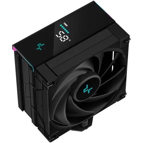 DeepCool AK400 Digital, CPU Air Cooler, 1x120mm FK120 PWM Fan, Digital Display, ARGB, TDP 220W, 4 Heatpipes, Black, LGA1700/1200/115x, AMD AM5/AM4, 126x97x156 mm(LxWxH), 3Y, R-AK400-BKADMN-G - image 1