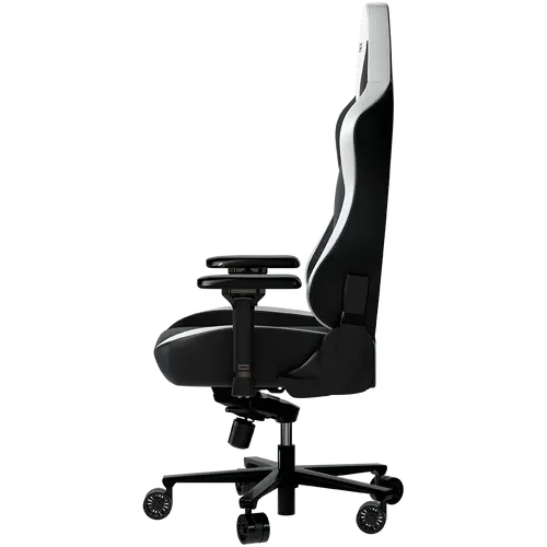 LORGAR Base 311, Gaming chair, PU eco-leather, 1.8 mm metal frame, multiblock mechanism, 4D armrests, 5 Star aluminium base, Class-4 gas lift, 75mm PU casters, Black + white - image 4