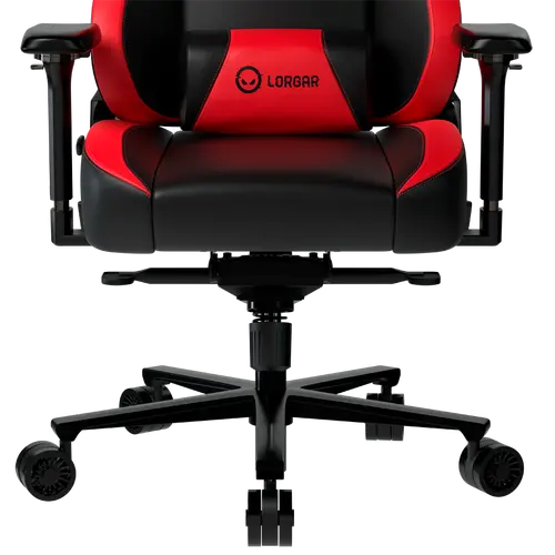 LORGAR Base 311, Gaming chair, PU eco-leather, 1.8 mm metal frame, multiblock mechanism, 4D armrests, 5 Star aluminium base, Class-4 gas lift, 75mm PU casters, Black + red - image 5