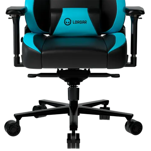 LORGAR Base 311, Gaming chair, PU eco-leather, 1.8 mm metal frame, multiblock mechanism, 4D armrests, 5 Star aluminium base, Class-4 gas lift, 75mm PU casters, Black + blue - image 5