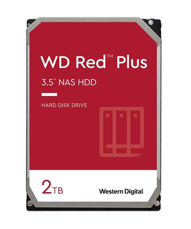 Твърд диск, Western Digital Red 2TB Plus ( 3.5", 128MB, 5400 RPM, SATA 6Gb/s ) - image 1