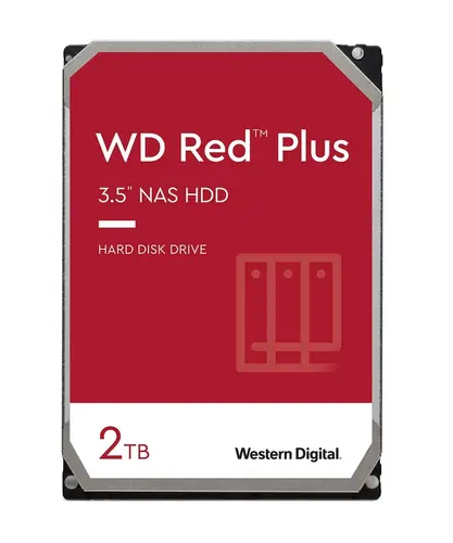 Твърд диск, Western Digital Red 2TB Plus ( 3.5", 128MB, 5400 RPM, SATA 6Gb/s ) - image 1