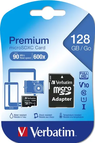 Памет, Verbatim Premium micro SDXC 128GB Class 10 (Incl. Adaptor) - image 2