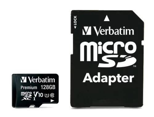 Памет, Verbatim Premium micro SDXC 128GB Class 10 (Incl. Adaptor)