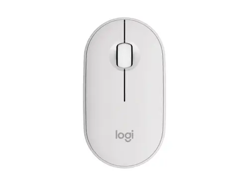 Мишка, Logitech Pebble Mouse 2 M350s - TONAL WHITE - BT - N/A - EMEA-808 - DONGLELESS