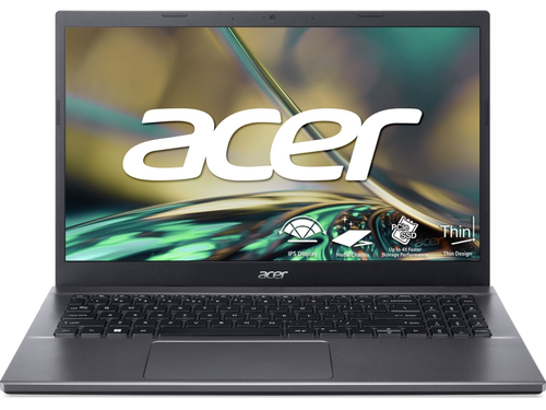 Лаптоп, Acer Aspire 5, A515-57-77E6, Intel Core i7 -12650H (up to 4.70 GHz, 24MB), 15.6" FHD (1920x1080) Anti-Glare IPS SlimBezel 60Hz, HD Cam, 16GB DDR4 (2x8GB), 1024GB PCIe NVMe SSD, Intel UMA, 802.11ax, BT 5.1, FPR, Backlit Kbd, Linux, Gray