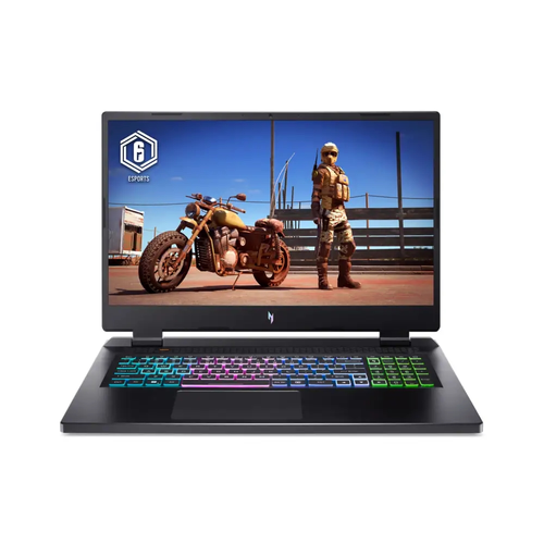 Лаптоп, Acer Nitro 5, AN17-51-7593, Core i7-13700H (3.70GHz up to 5.00GHz, 24MB), 17.3" QHD (2560x1440) IPS, 165Hz, 16GB DDR5 (1 slot free), 1024GB PCIe SSD, RTX 4060 8GB GDDR6, Wi-Fi 6e, BT 5.1, HD Mic&Cam, RGB Backlit KB, No OS, Black