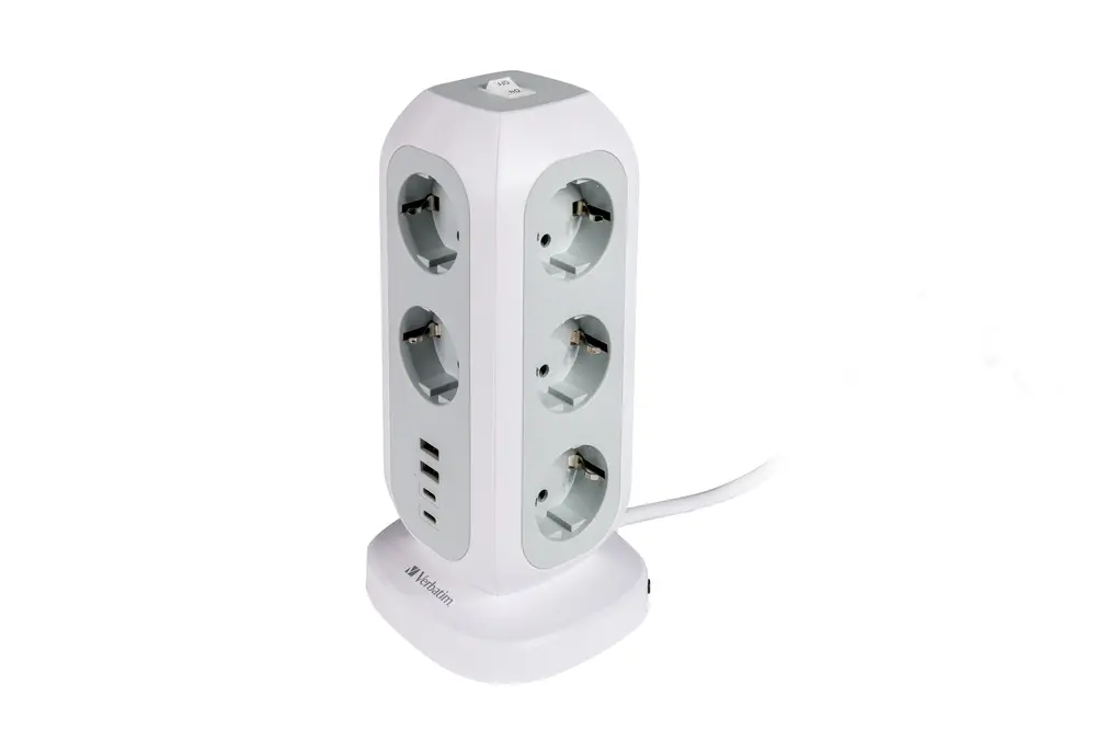 Πολύπριζο, Verbatim EUPT-01 EU Power Tower 11 AC με 2 x USB-C / 2 x USB-A