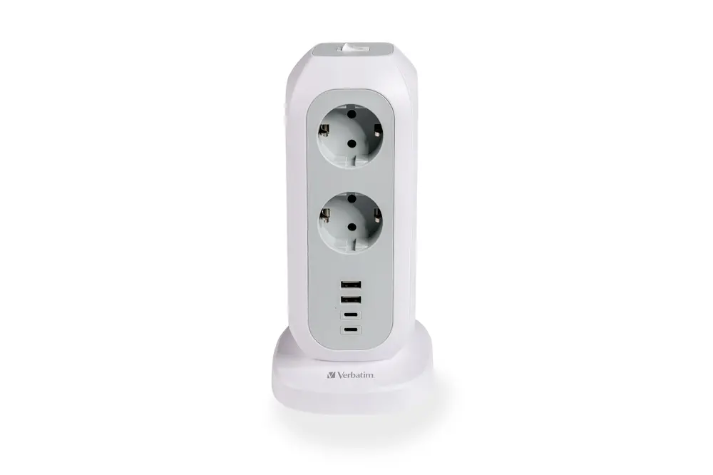 Prelungitor, Verbatim EUPT-01 EU Power Tower 11 AC cu 2 x USB-C / 2 x USB-A - image 2