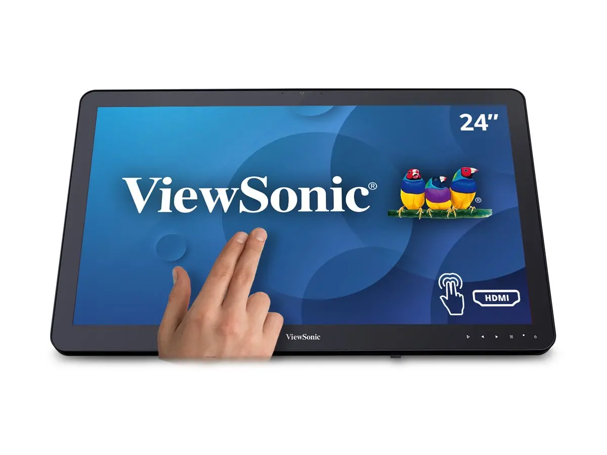 VIEWSONIC TD2430 24inch FHD 1920x1080 VA 10-Point Multitouch 200nits VGA HDMI DisplayPort 2xUSB speakers bookstand style - image 1