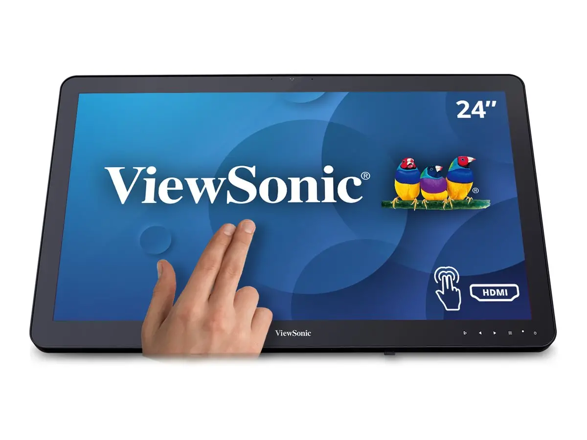 VIEWSONIC TD2430 24inch FHD 1920x1080 VA 10-Point Multitouch 200nits VGA HDMI DisplayPort 2xUSB speakers bookstand style - image 6