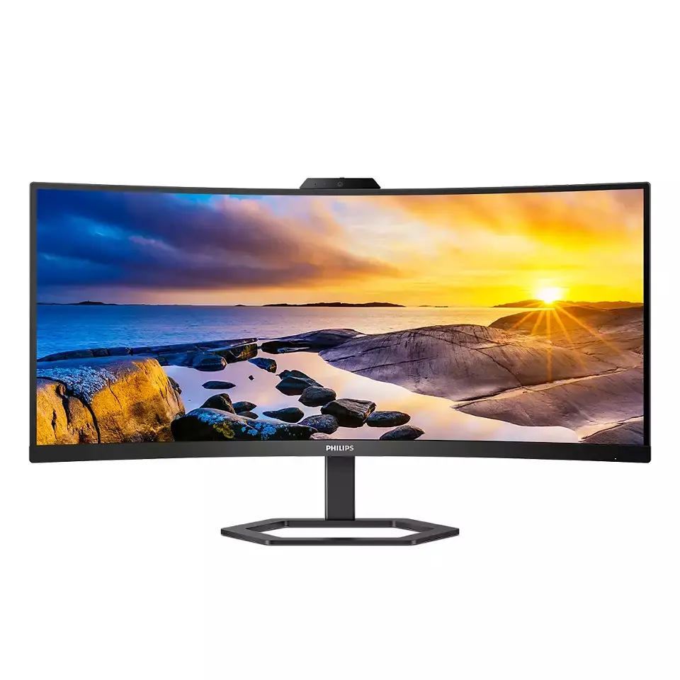 Монитор, Philips 34E1C5600HE, 34" Curved 1500R VA WLED, 3440x1440@100Hz, 4ms GtG, 1ms MPRT, 300cd m/2, 3000:1, Mega Infinity DCR, Adaptive Sync, FlickerFree, Low Blue Light, 5Wx2, 5mp FHD Cam, Tilt, Height Adjust, HDMI, DP, USB hub