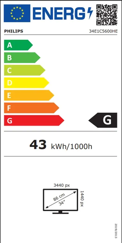 Монитор, Philips 34E1C5600HE, 34" Curved 1500R VA WLED, 3440x1440@100Hz, 4ms GtG, 1ms MPRT, 300cd m/2, 3000:1, Mega Infinity DCR, Adaptive Sync, FlickerFree, Low Blue Light, 5Wx2, 5mp FHD Cam, Tilt, Height Adjust, HDMI, DP, USB hub - image 7
