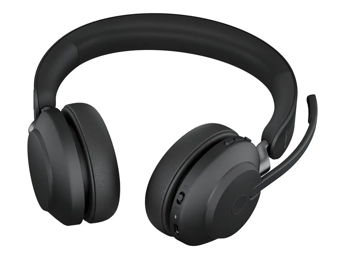 JABRA Evolve2 65 UC Stereo Headset on-ear Bluetooth wireless USB-A noise isolating black with charging stand - image 5