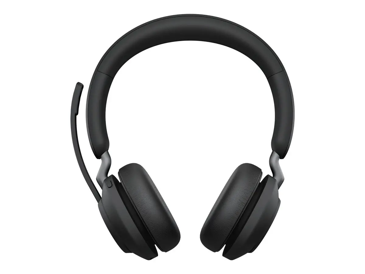 JABRA Evolve2 65 MS Stereo Ακουστικά on-ear Bluetooth ασύρματα USB-C με απομόνωση θορύβου μαύρα Πιστοποιημένα για Microsoft Teams