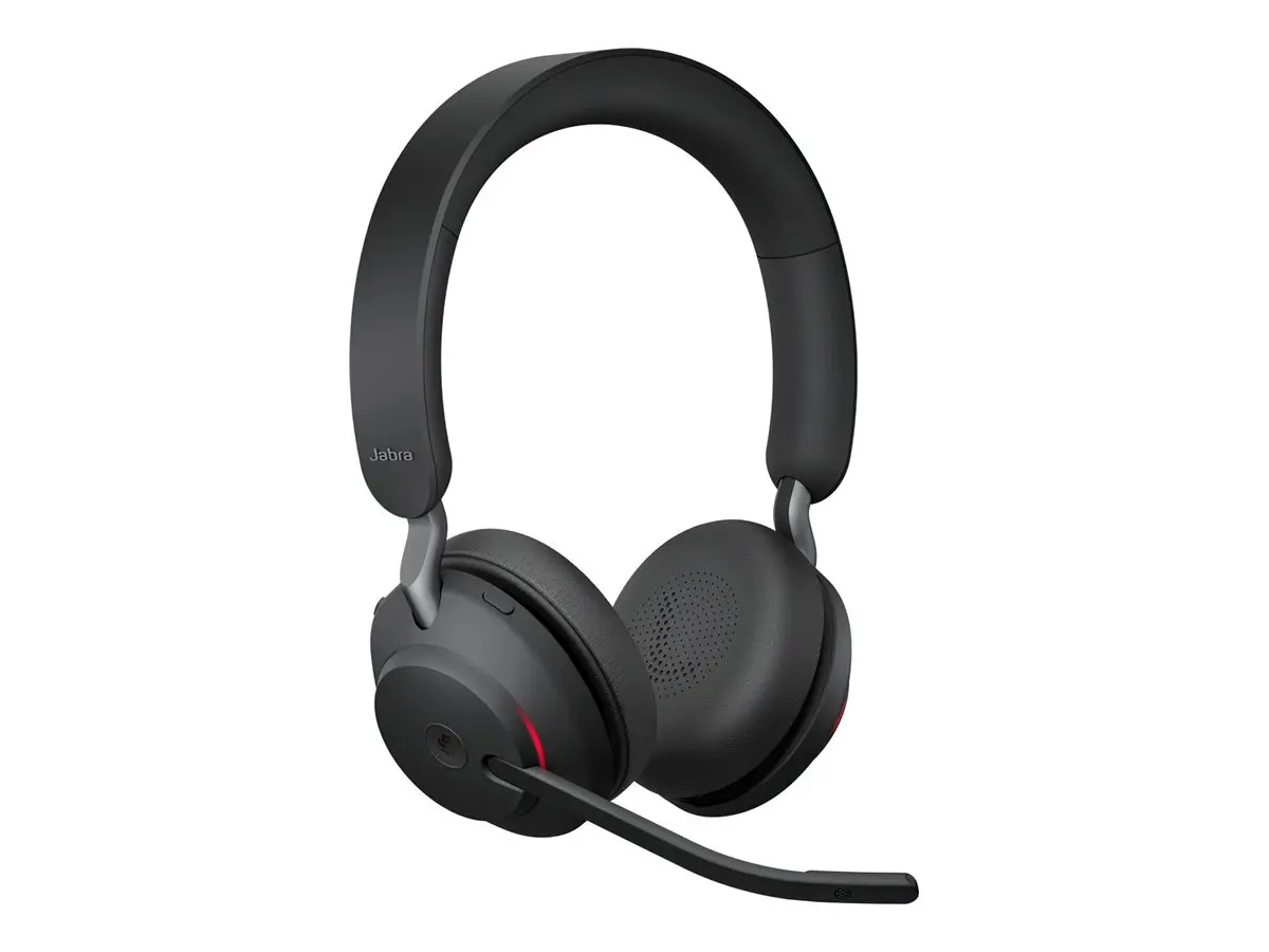 JABRA Evolve2 65 MS Stereo Headset on-ear Bluetooth wireless USB-C noise isolating black Certified for Microsoft Teams - image 1