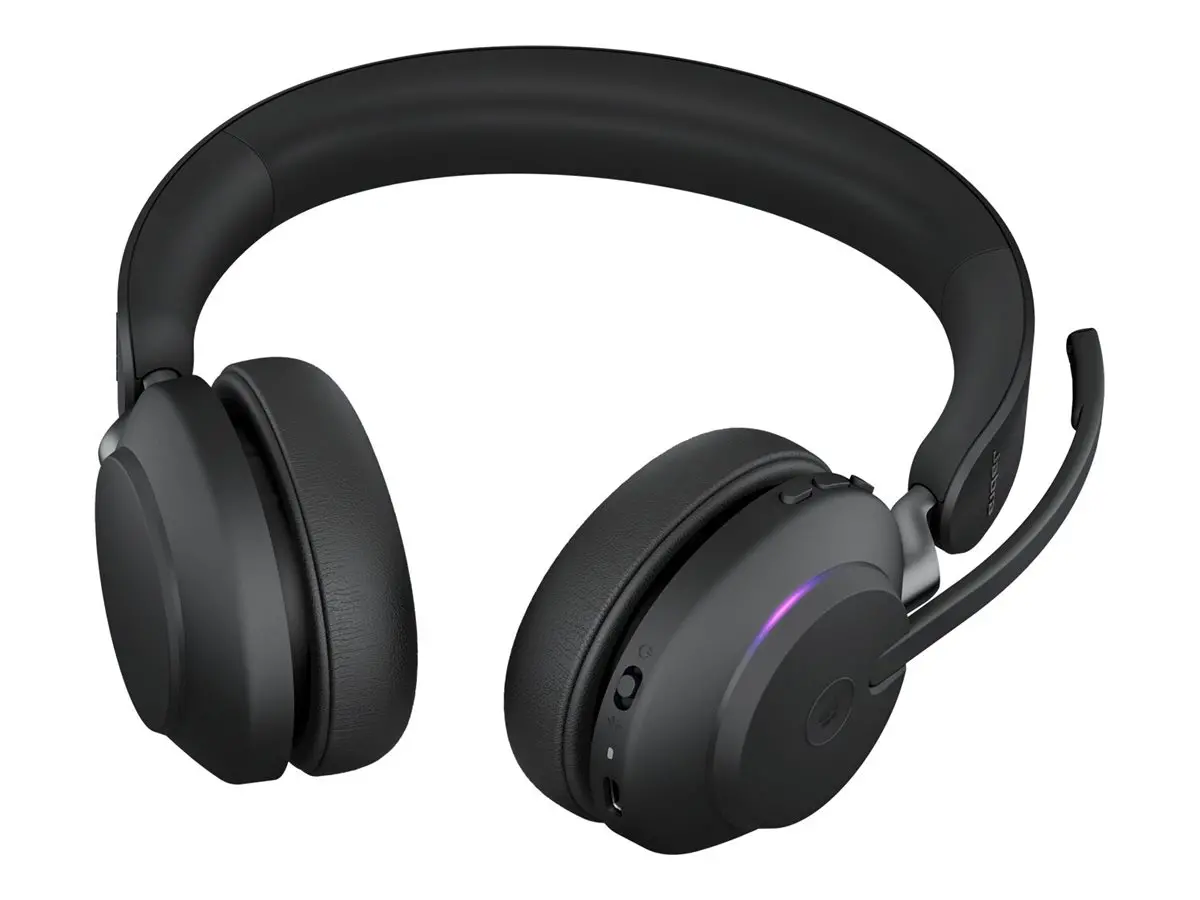 JABRA Evolve2 65 MS Stereo Headset on-ear Bluetooth wireless USB-C noise isolating black Certified for Microsoft Teams - image 2