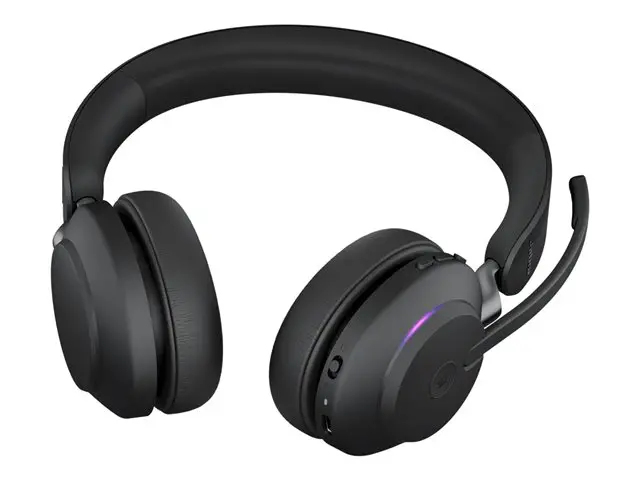 JABRA Evolve2 65 MS Stereo Headset on-ear Bluetooth wireless USB-A noise isolating black Certified for Microsoft Teams
