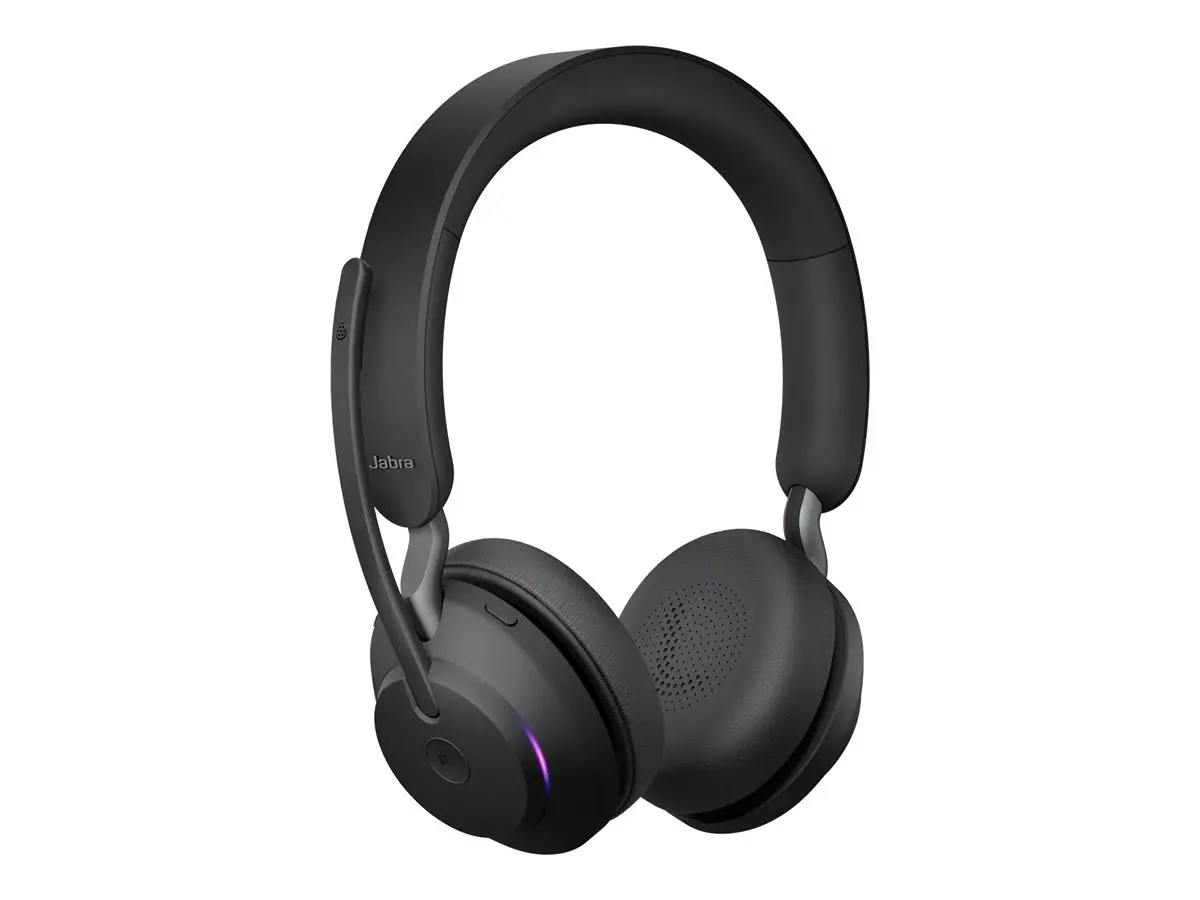 JABRA Evolve2 65 MS Stereo Headset on-ear Bluetooth wireless USB-A noise isolating black Certified for Microsoft Teams - image 1