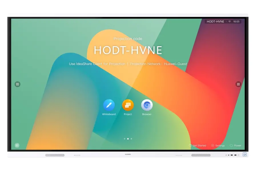 Интерактивен дисплей, Huawei IdeaHub Board 2, IHB2-65SU, 65" Touch: IR 20 points D-LED, IPS, 8ms, 3840 x 2160, 350 nits/400 nits, 1200:1, 2xStylus pen, WiFi, NFC, Bluetooth, USB Type-C, USB Type-A, USB Type-B, HDMI, COM port, RJ45, Android, Jade white