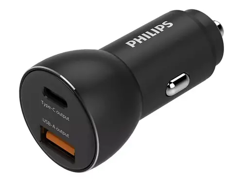 PHILIPS автомобилно зарядно устройство за USB устройства 1 USB-A + 1 USB C ports