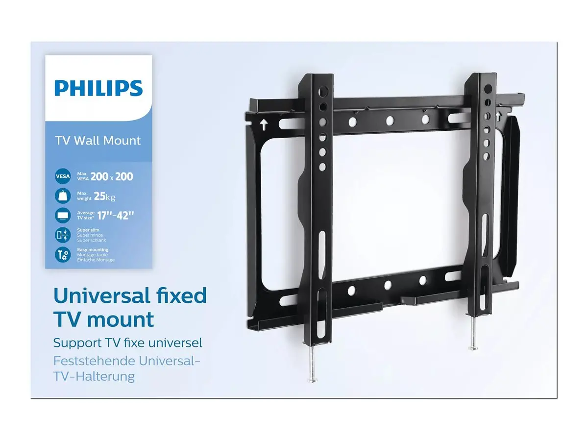 Βάση τηλεόρασης τοίχου σταθερή Philips (έως 42 , 25kg), VESA 100 x 100 mm/200 x 200 mm - image 1