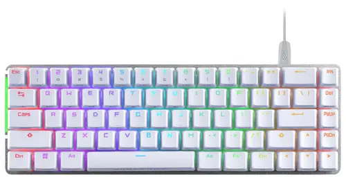Клавиатура, Asus ROG Falchion Ace 65% compact gaming keyboard with pre-lubed ROG NX mechanical switches with ROG switch stabilizer, sound-dampening foam, interactive touch panel, dual Type-C ports, three keyboard tilt angles, and cover case, US layout, White