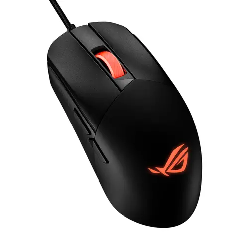 Мишка, Asus ROG Strix Impact III Gaming Mouse, Semi-Ambidextrous, Wired, Lightweight, 12000 DPI sensor, 5 programmable buttons, Replaceable switches, Paracord cable, FPS gaming mouse, Black - image 1