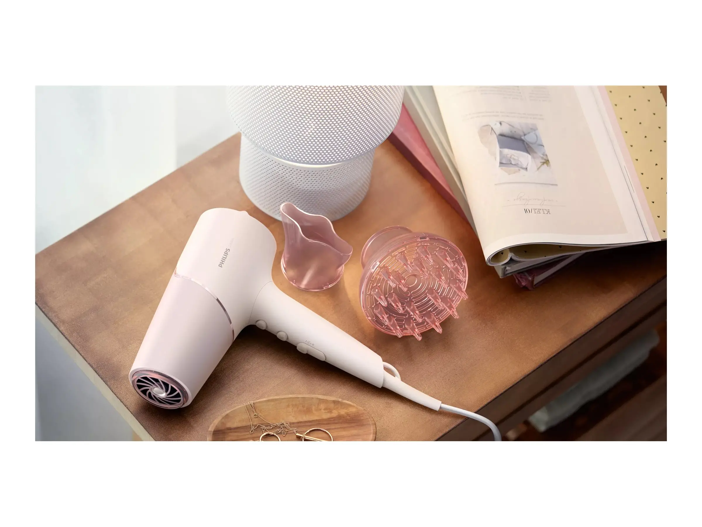 PHILIPS Σεσουάρ 2300W Series 5000 τεχνολογία ThermoShield ιοντική φροντίδα 6 επίπεδα χρώμα ροζ - image 1