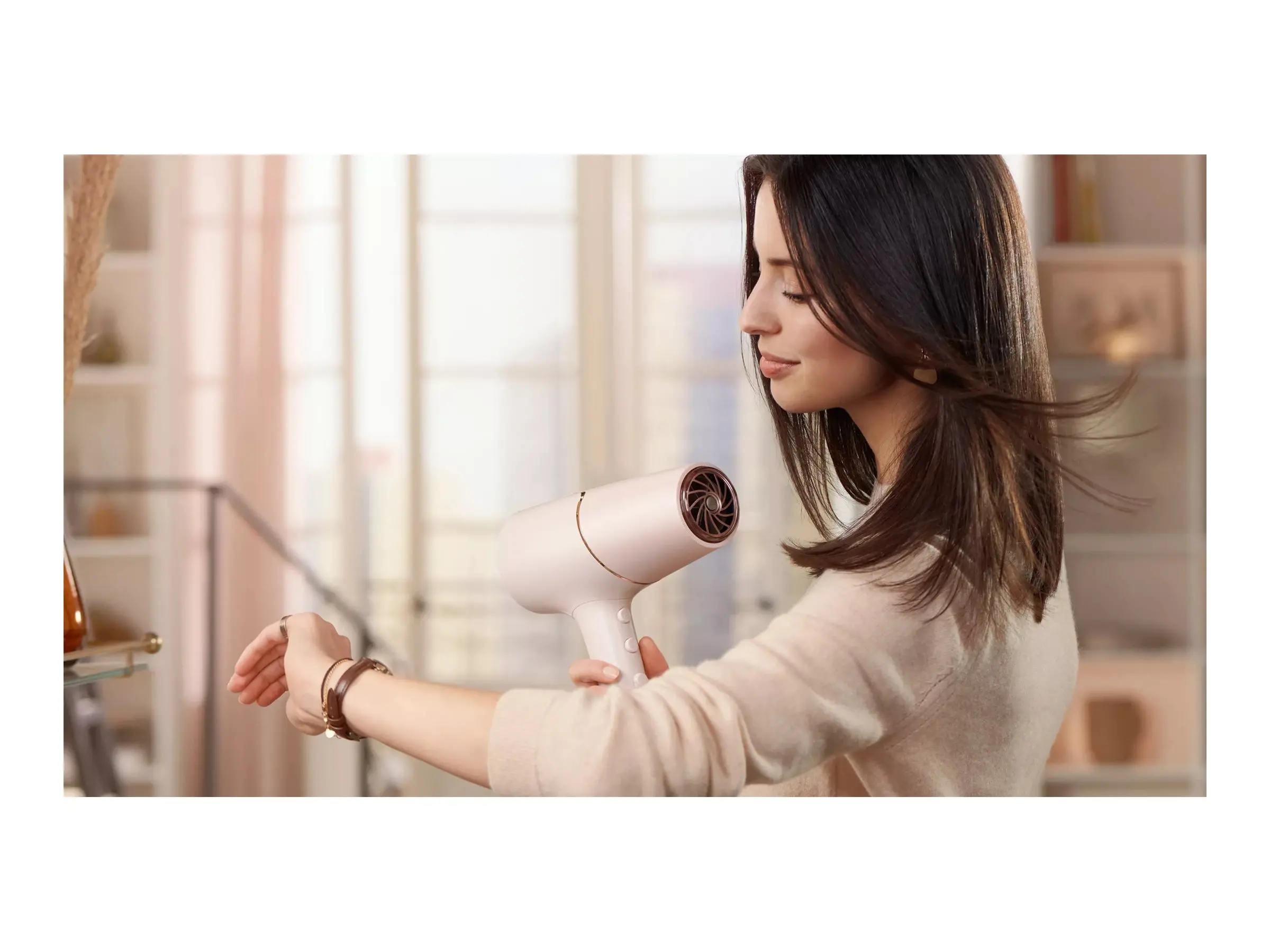 PHILIPS Uscător de păr 2300W Series 5000 tehnologie ThermoShield îngrijire ionică 6 trepte culoare roz - image 3